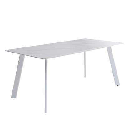 Bellinger | Modern Wooden Ceramic Snow White 1.8m Dining Table | White