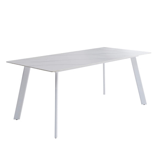Bellinger | Modern Wooden Ceramic Snow White 1.8m Dining Table | White