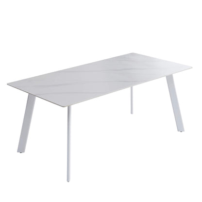 Bellinger | Modern Wooden Ceramic Snow White 1.8m Dining Table | White