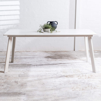 Bellinger | Modern Wooden Ceramic Snow White 1.8m Dining Table | White
