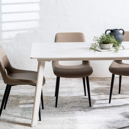 Bellinger | Modern Wooden Ceramic Snow White 1.8m Dining Table | White