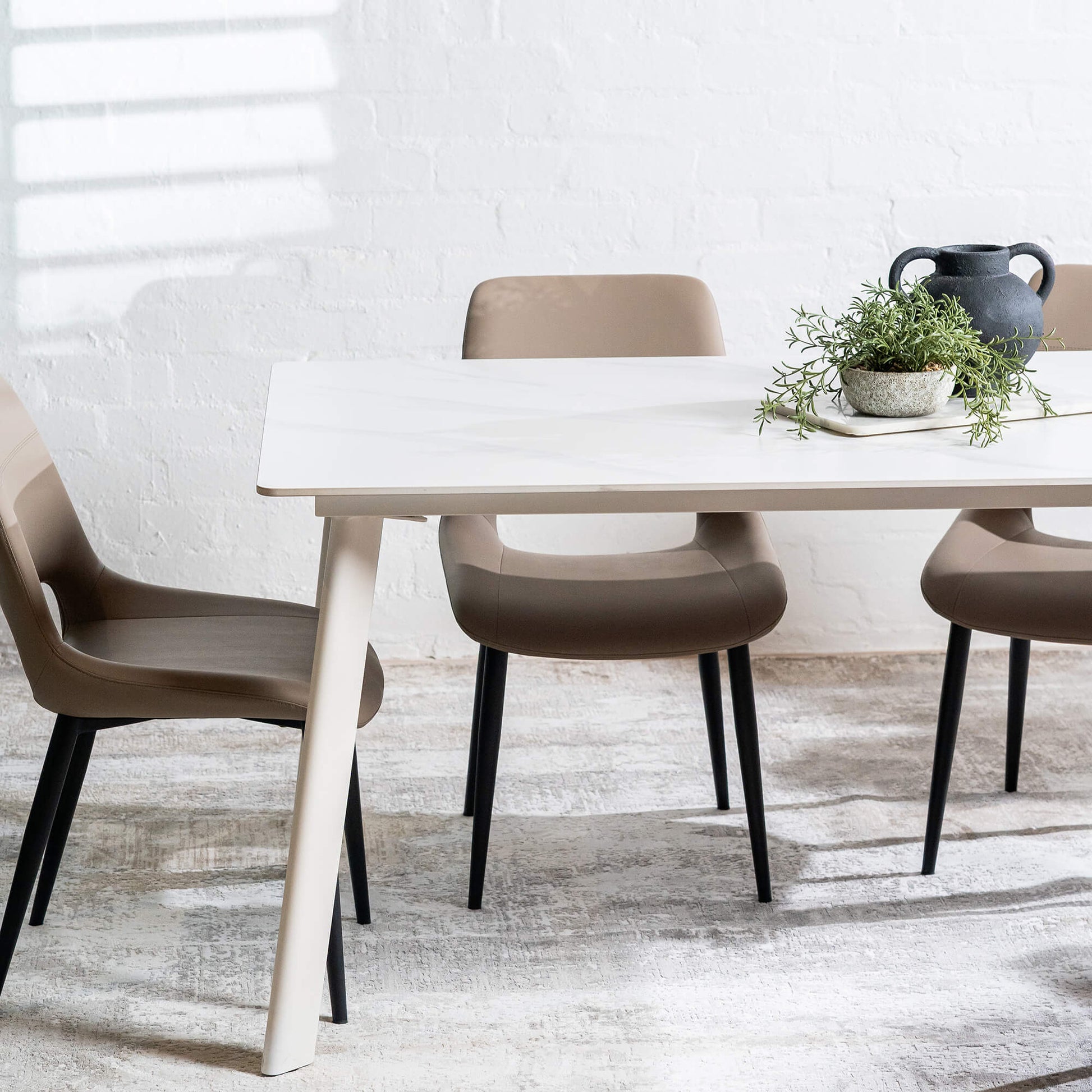 Bellinger | Modern Wooden Ceramic Snow White 1.8m Dining Table | White