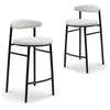 Belvidere | Mid Century Boucle Fabric Upholstered Bar Stools | Set Of 2