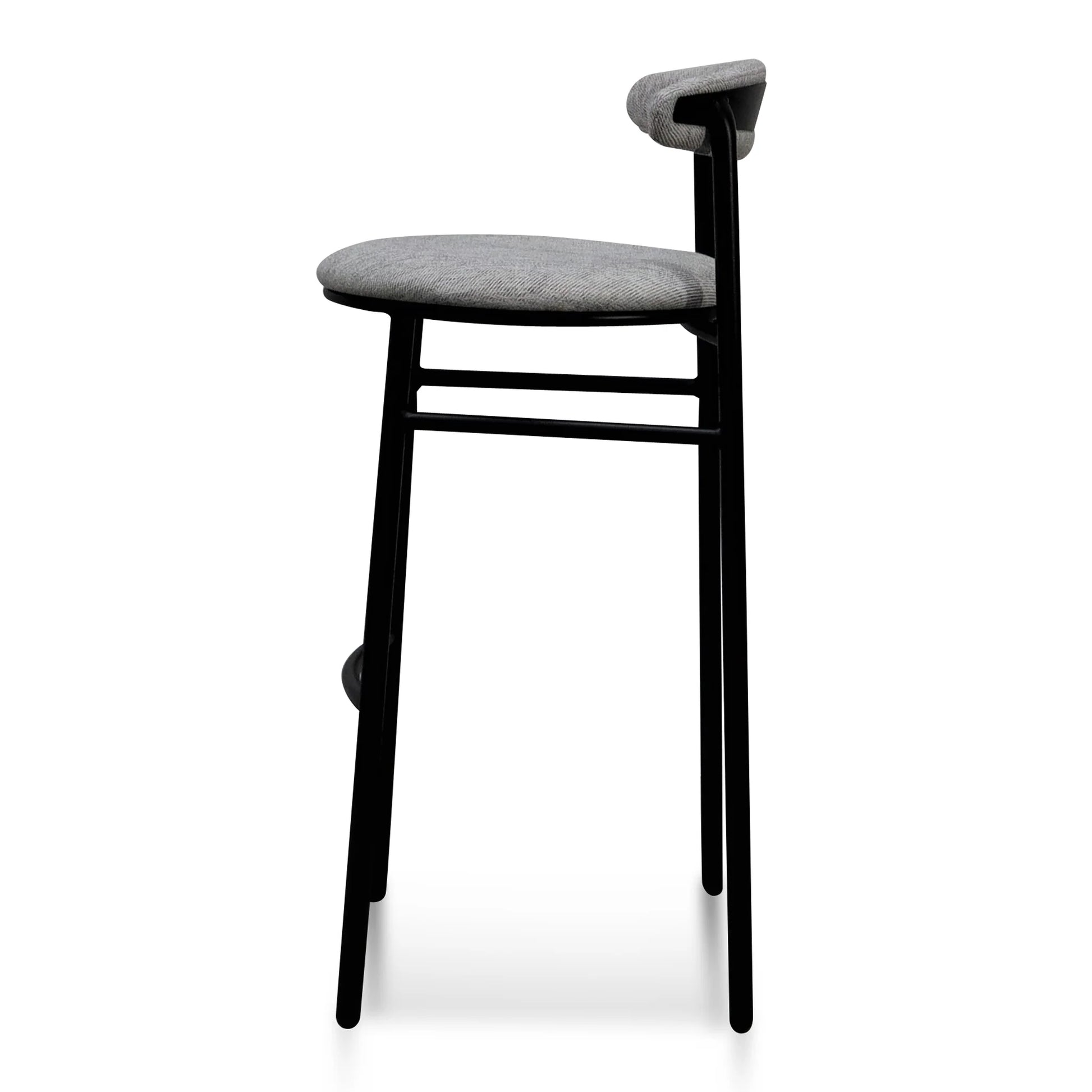 Belvidere | Mid Century Boucle Fabric Upholstered Bar Stools | Set Of 2 | Grey