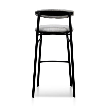Belvidere | Mid Century Boucle Fabric Upholstered Bar Stools | Set Of 2 | Grey