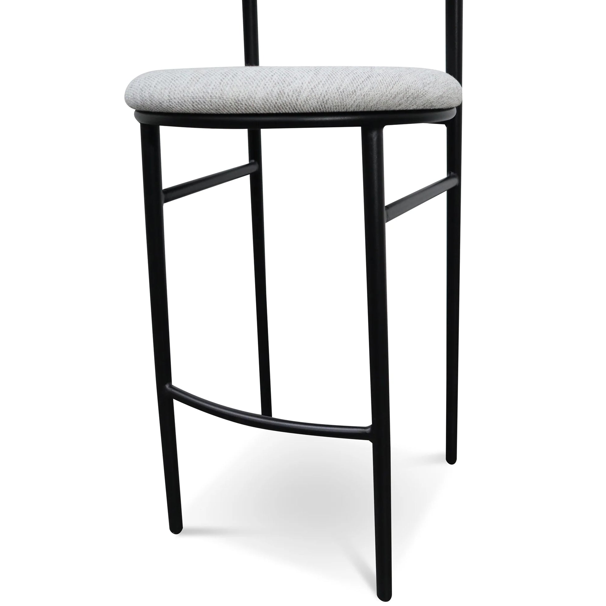 Belvidere | Mid Century Boucle Fabric Upholstered Bar Stools | Set Of 2 | Grey