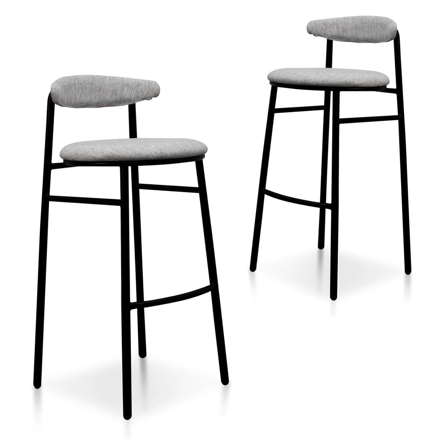 Belvidere | Mid Century Boucle Fabric Upholstered Bar Stools | Set Of 2 | White