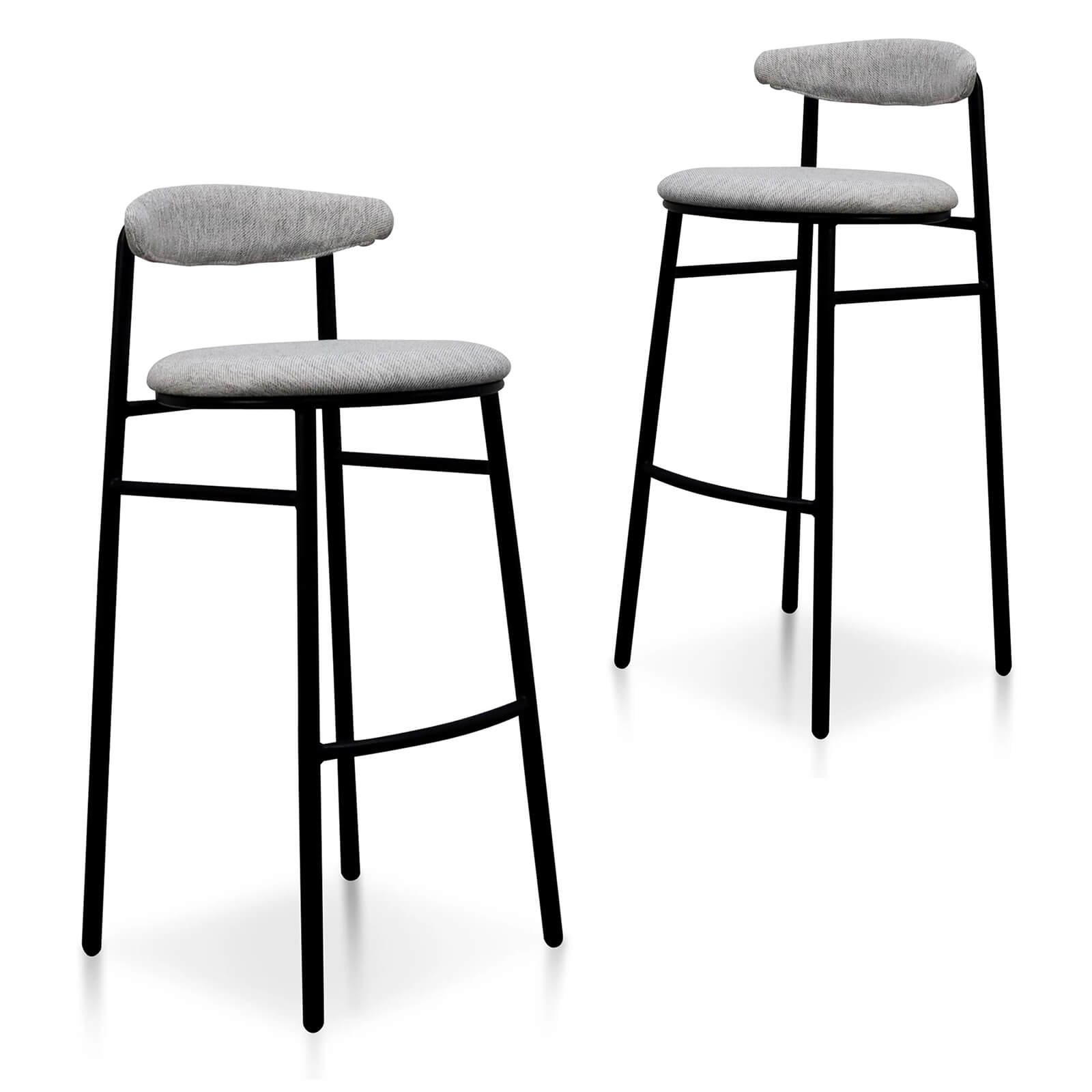 Belvidere | Mid Century Boucle Fabric Upholstered Bar Stools | Set Of 2 | White