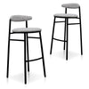 Belvidere | Mid Century Boucle Fabric Upholstered Bar Stools | Set Of 2