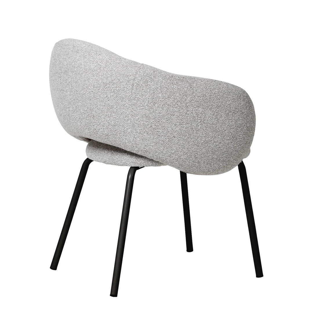 Bentley | Modern Metal Clay Grey Fabric Dining Chairs With Arms | Set Of 2 | Black