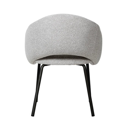 Bentley | Modern Metal Clay Grey Fabric Dining Chairs With Arms | Set Of 2 | Black