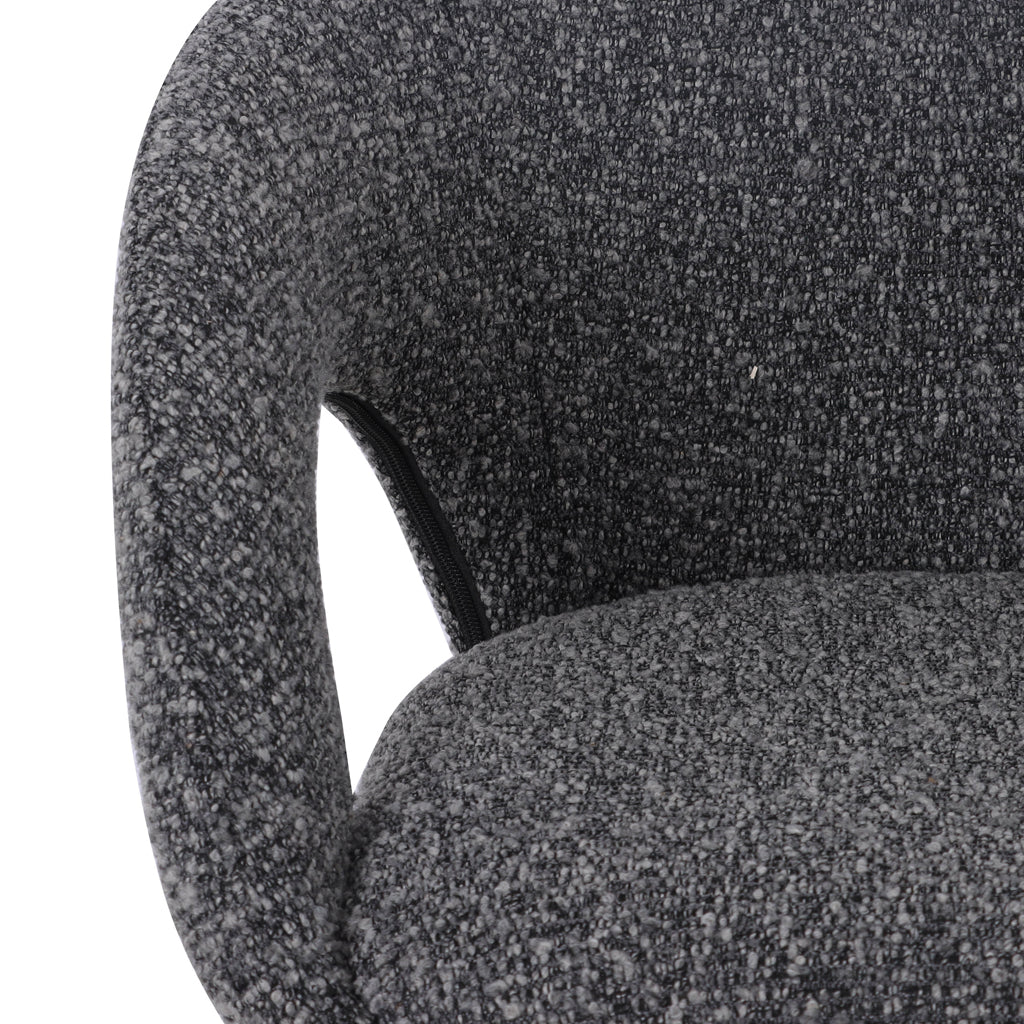 Bentley | Modern Grey Boucle Fabric Bar Stools | Anthracite Grey