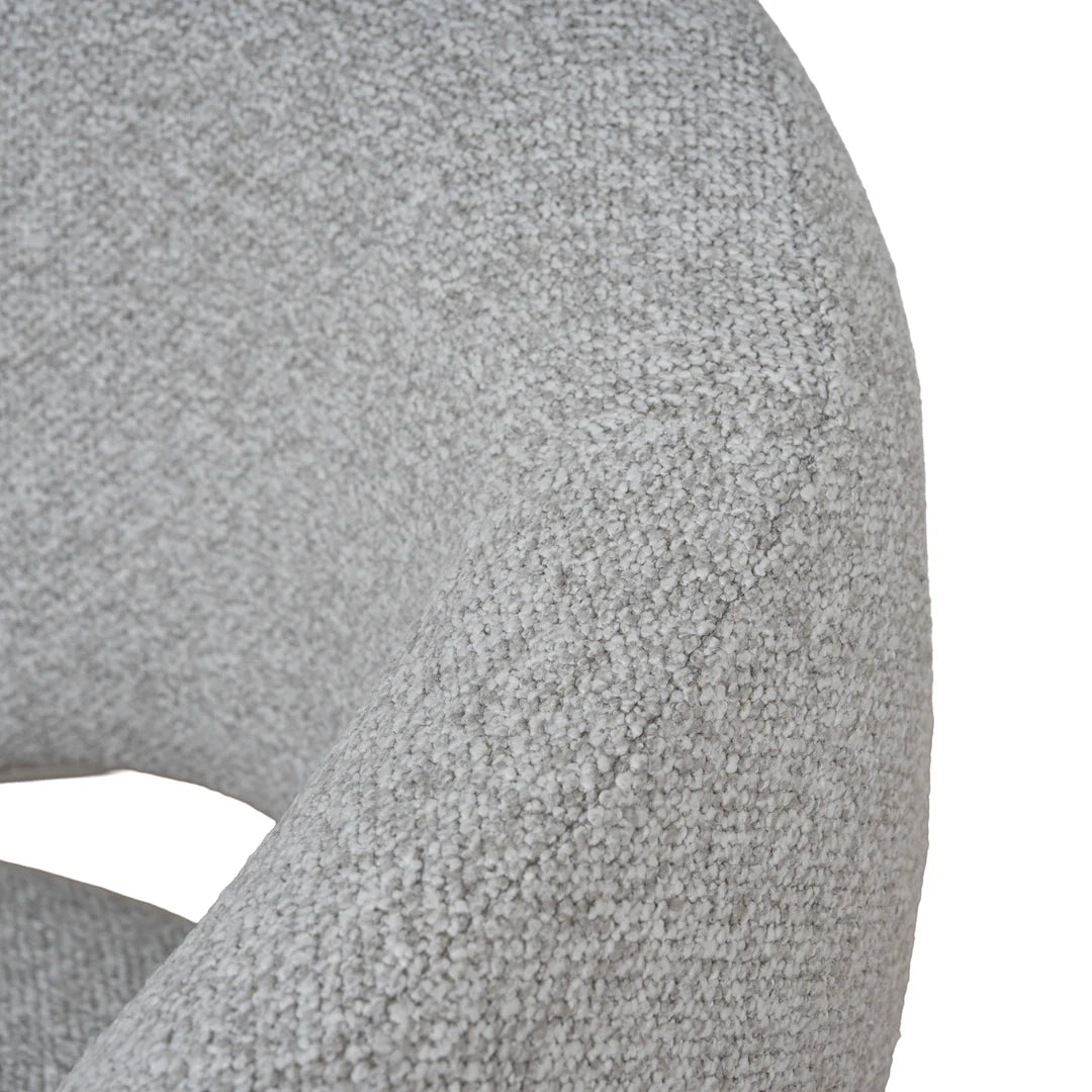 Bentley | Modern Metal Clay Grey Fabric Dining Chairs With Arms | Set Of 2 | White