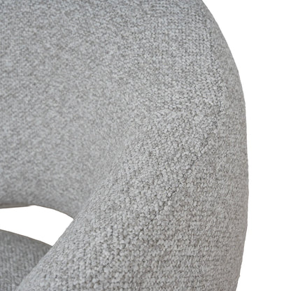 Bentley | Modern Metal Clay Grey Fabric Dining Chairs With Arms | Set Of 2 | White