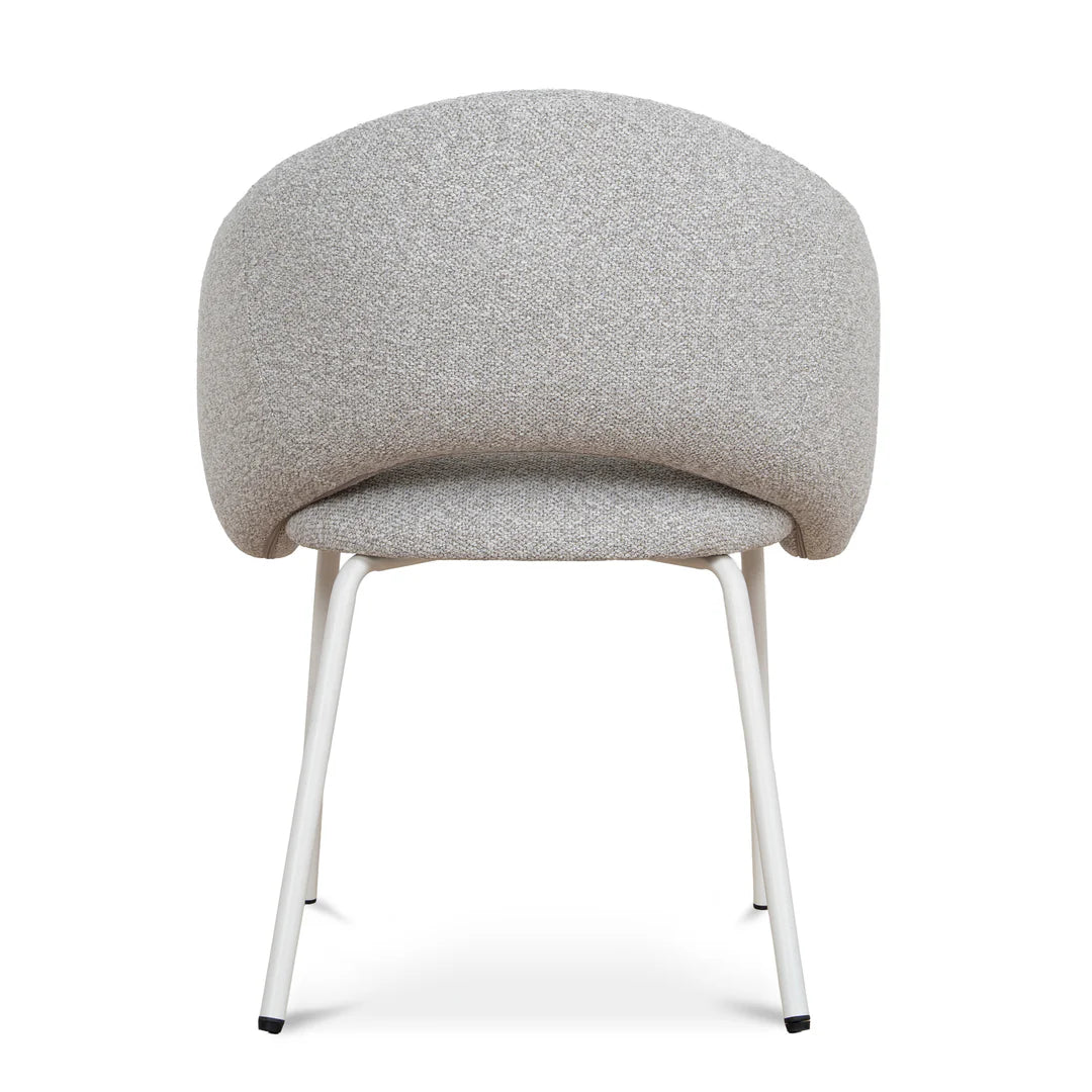 Bentley | Modern Metal Clay Grey Fabric Dining Chairs With Arms | Set Of 2 | White