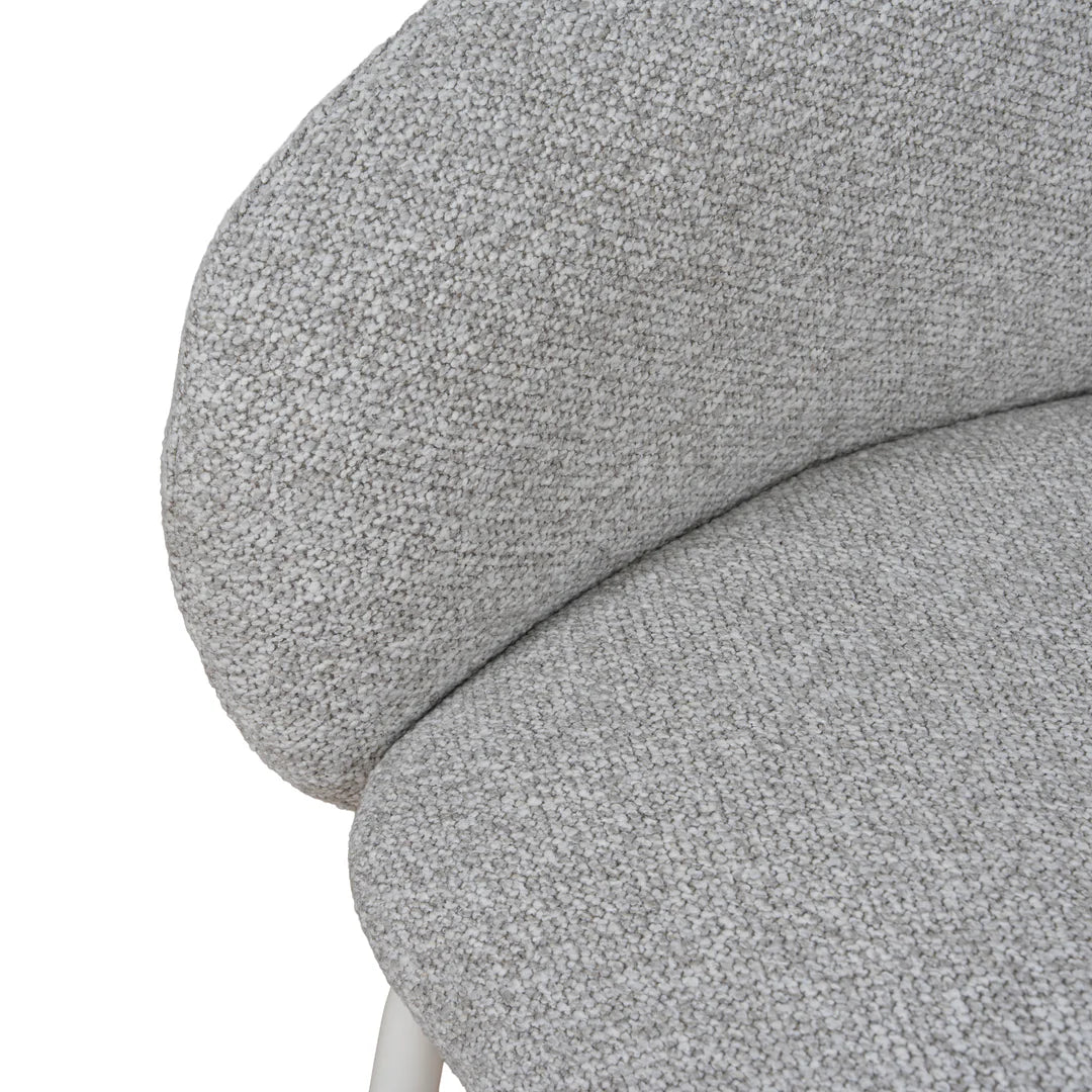 Bentley | Modern Metal Clay Grey Fabric Dining Chairs With Arms | Set Of 2 | White