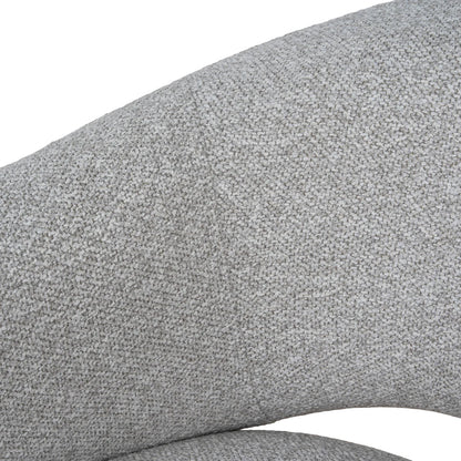 Bentley | Modern Metal Clay Grey Fabric Dining Chairs With Arms | Set Of 2 | White