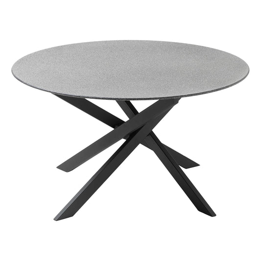 Berkshire | Modern Metal 1.2m Stone Glass Grey Round Dining Table | Grey