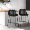 Bertrand | Modern Metal PU Leather Bar Stools | Set Of 2