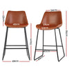 Bertrand | Modern Metal PU Leather Bar Stools | Set Of 2
