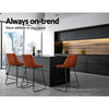 Bertrand | Modern Metal PU Leather Bar Stools | Set Of 2