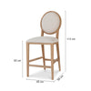 Berwick | Light Beige Fabric French Provincial Commercial Bar Stool