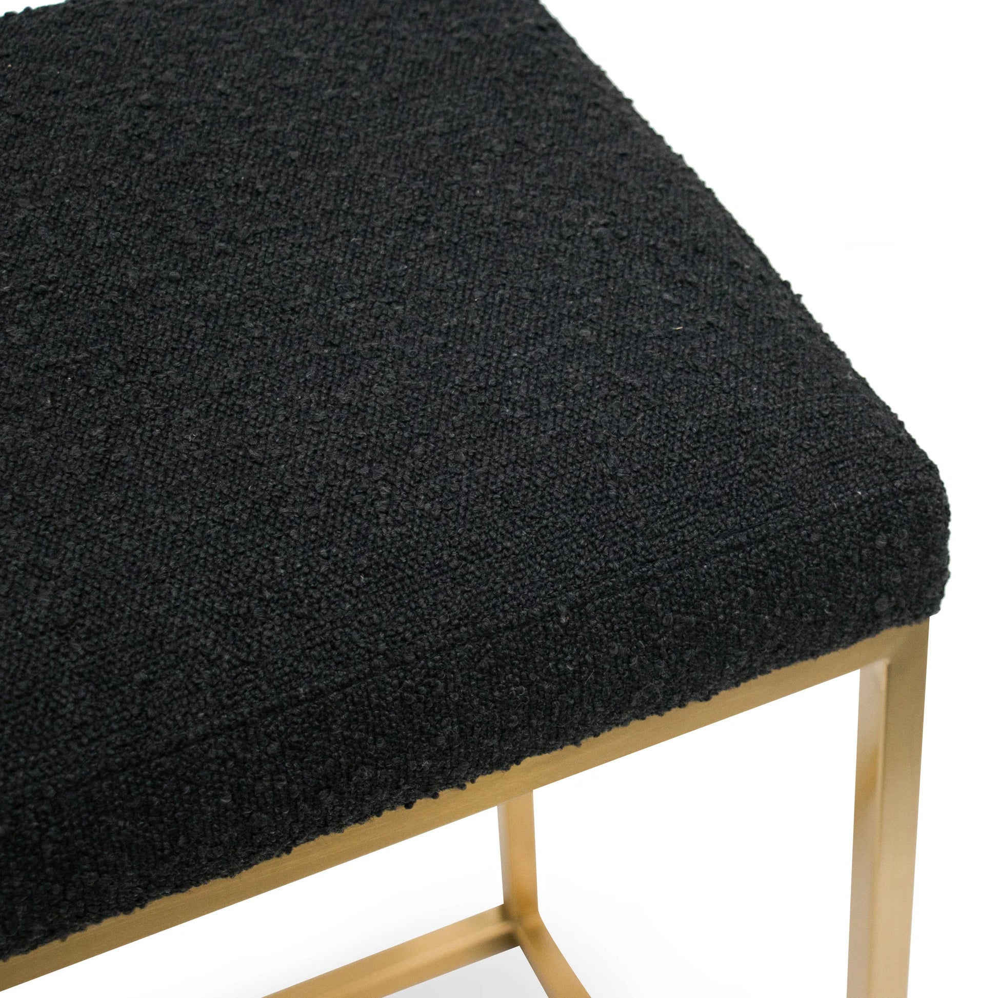 Beverly | Backless Black Boucle Fabric Bar Stool | Black 