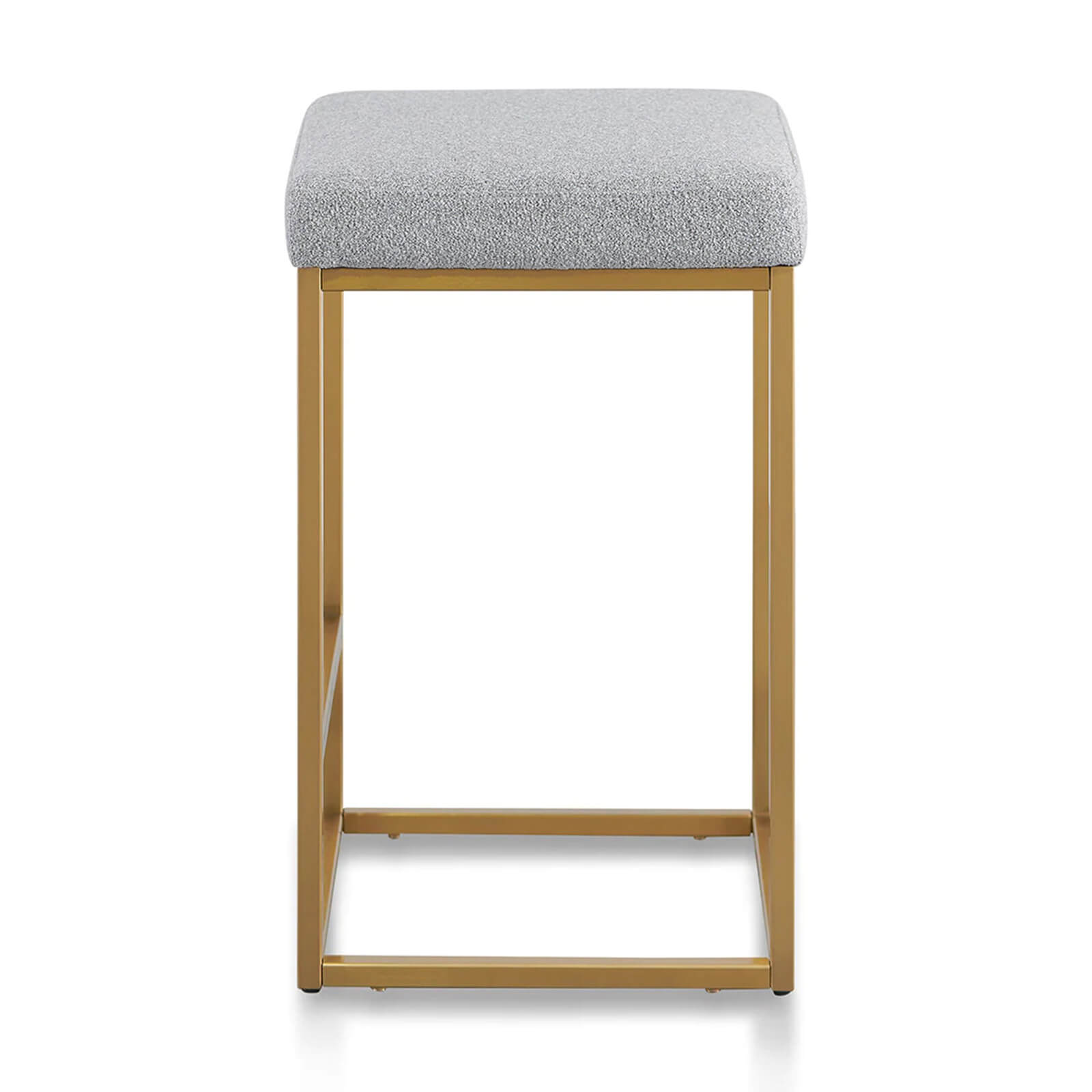 Beverly | Backless Metal Boucle Fabric Bar Stools | White