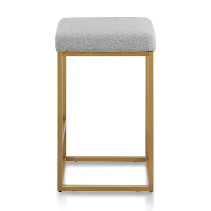 Beverly | Backless Metal Boucle Fabric Bar Stools | White