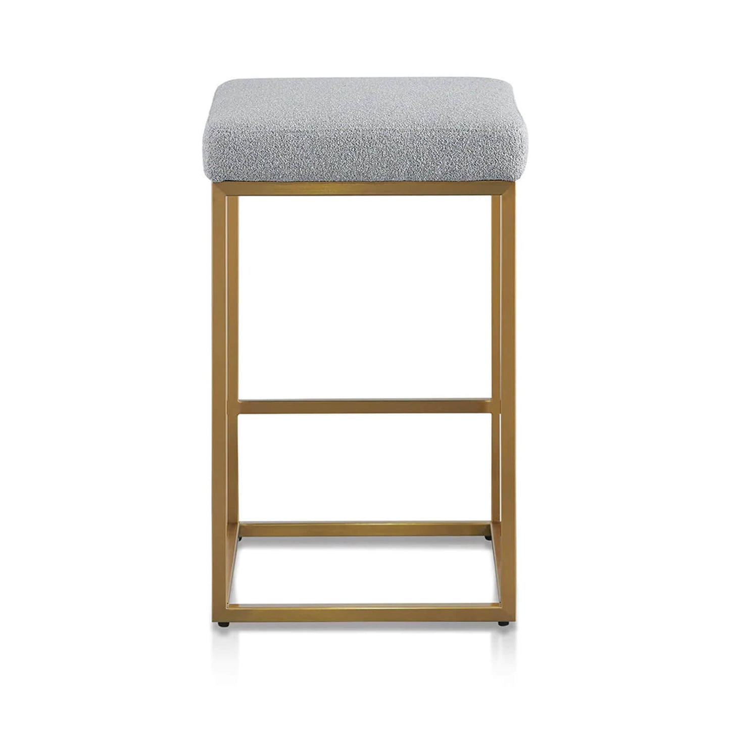 Beverly | Backless Metal Boucle Fabric Bar Stools | White