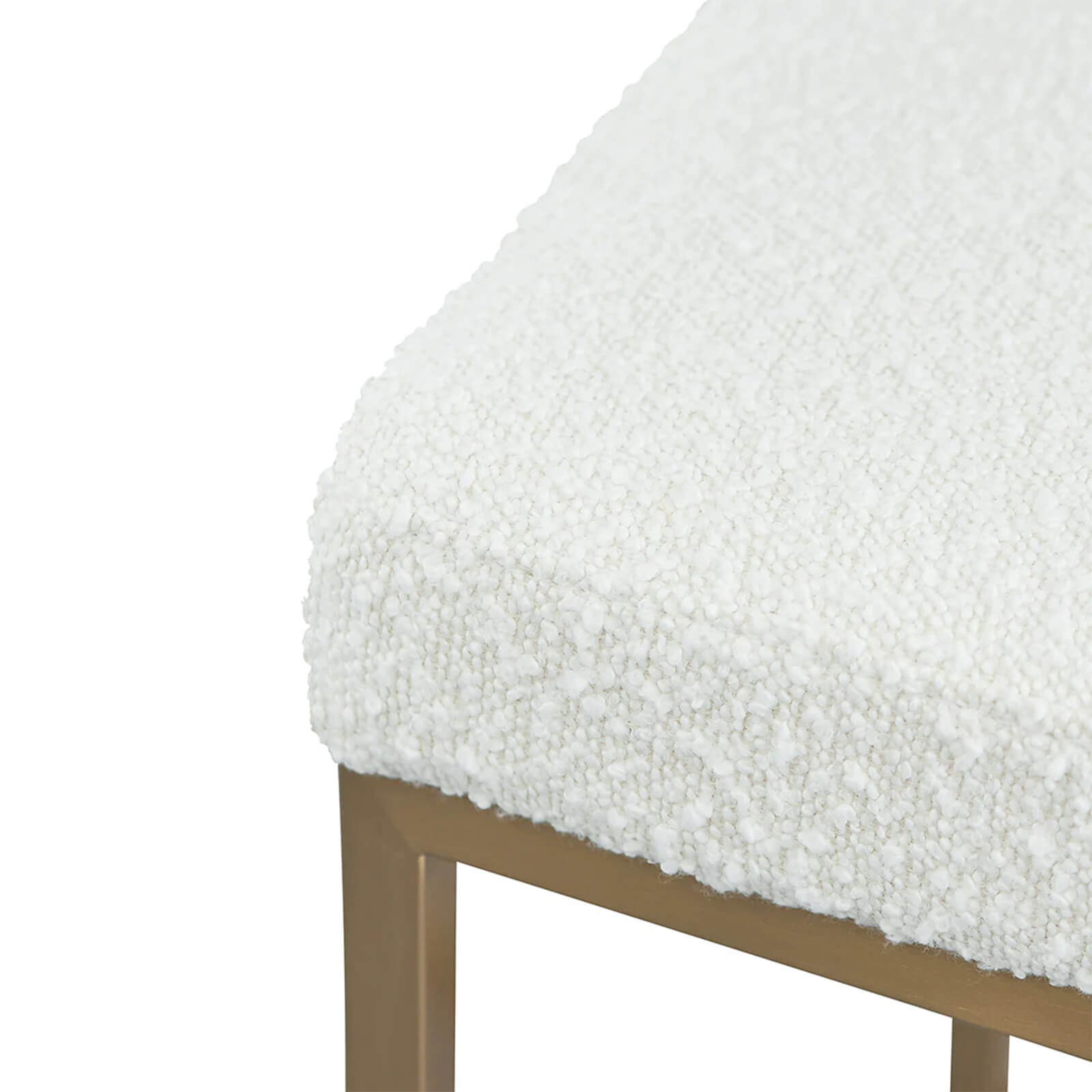 Beverly | Backless Metal Boucle Fabric Bar Stools | White