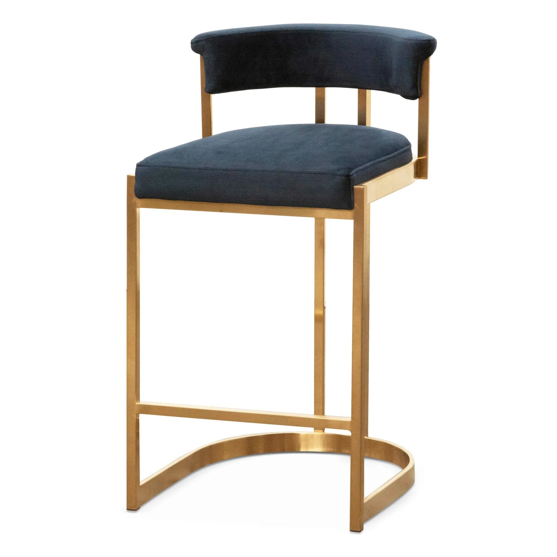 Beverly | Modern Velvet Boucle Fabric Bar Stools | Blue