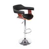 Bolton | Modern Black PU leather Wooden Bar Stools | Set Of 2