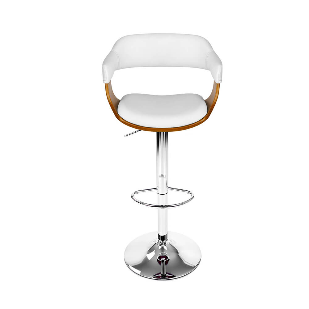 Bolton Modern White PU Leather Wooden Bar Stools With Arms | White