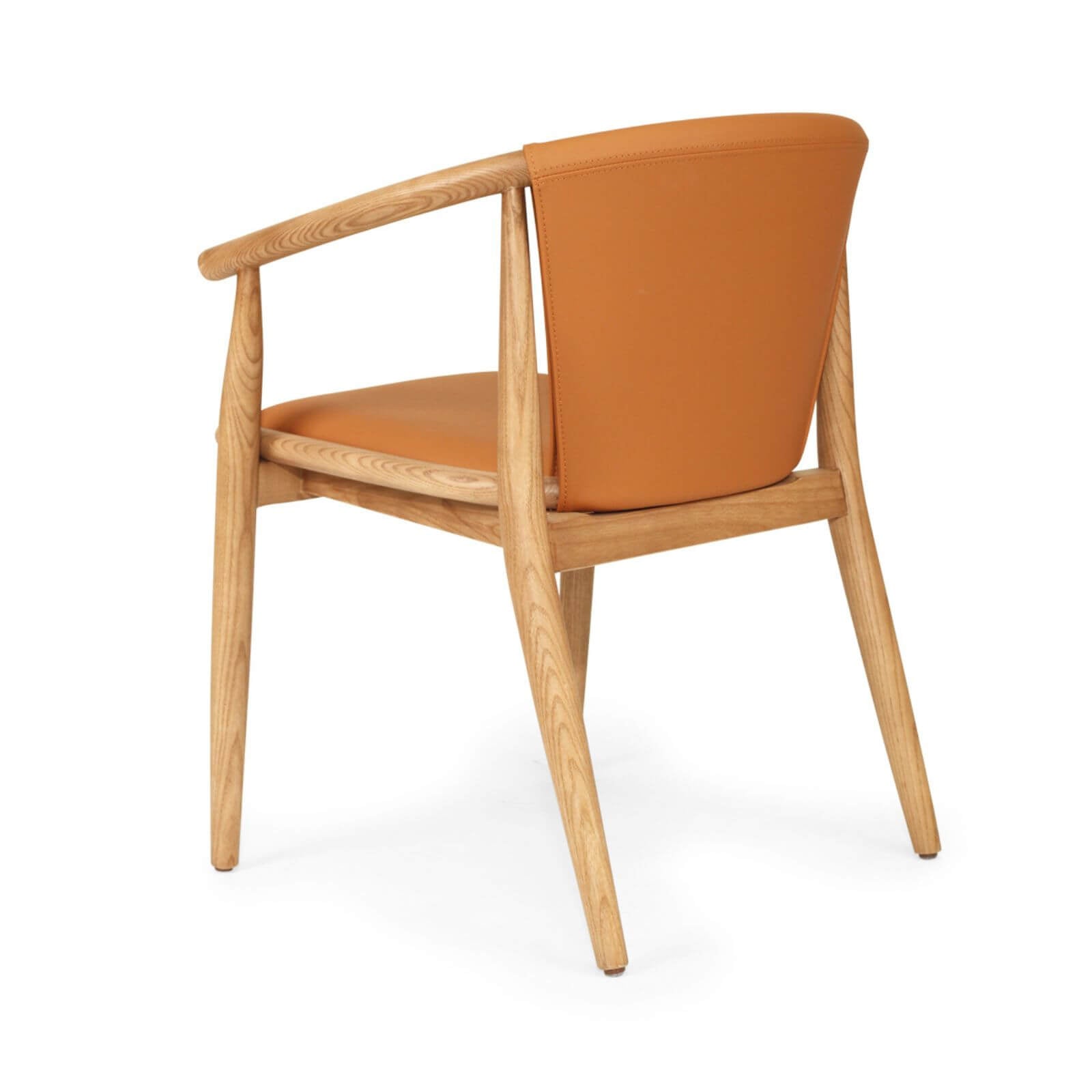 Botanica | Coastal PU Leather Light Khaki Tan Wooden Dining Chairs With Arms | Tan