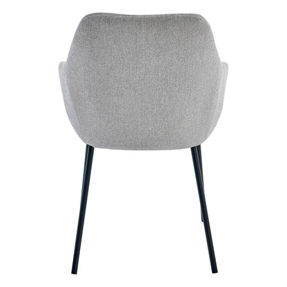 Bradman | Contemporary Oat Grey Fabric Dining Chairs With Arms | Set Of 2 | Grey