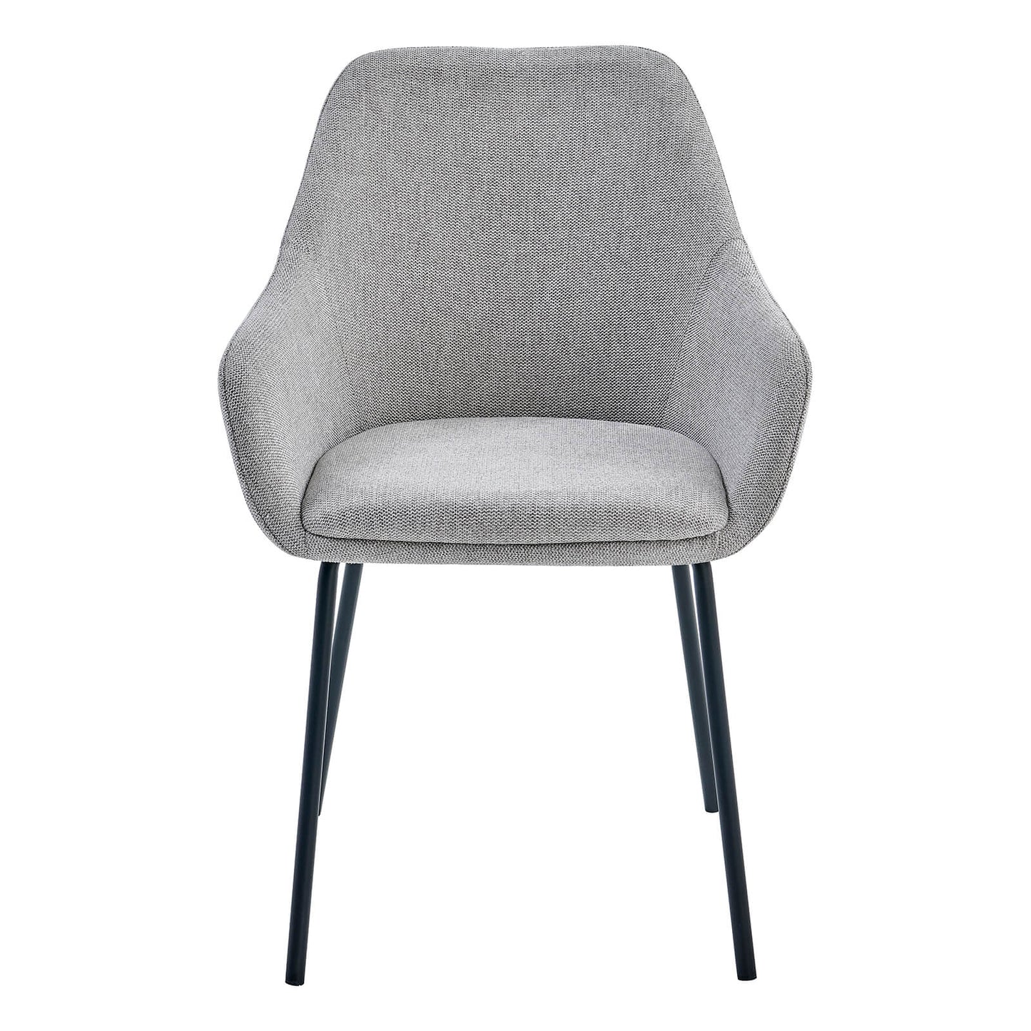 Bradman | Contemporary Oat Grey Fabric Dining Chairs With Arms | Set Of 2 | Grey