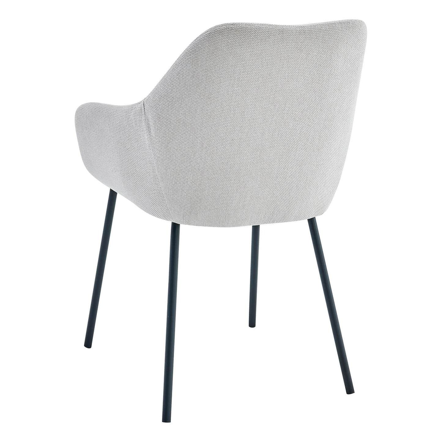 Bradman | Contemporary Oat Grey Fabric Dining Chairs With Arms | Set Of 2 | Oat