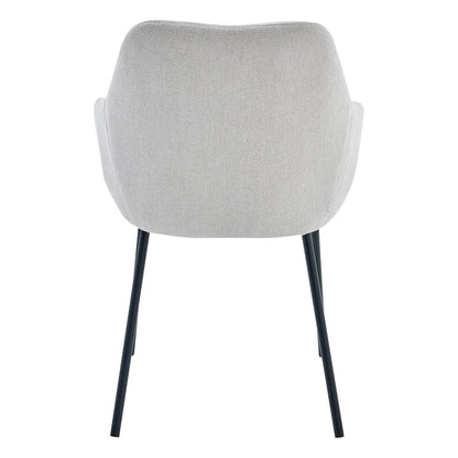 Bradman | Contemporary Oat Grey Fabric Dining Chairs With Arms | Set Of 2 | Oat