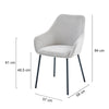 Bradman | Contemporary Oat Grey Fabric Dining Chairs With Arms | Set Of 2
