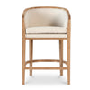 Brampton | Coastal Mid Century Wooden Bar Stool With Arms