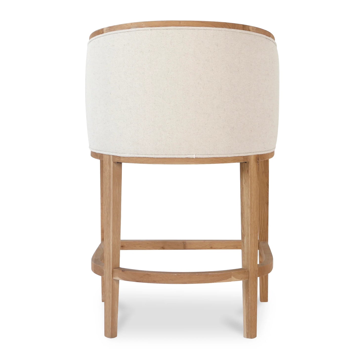 Brampton | Coastal Mid Century Wooden Bar Stool With Arms | Light Beige