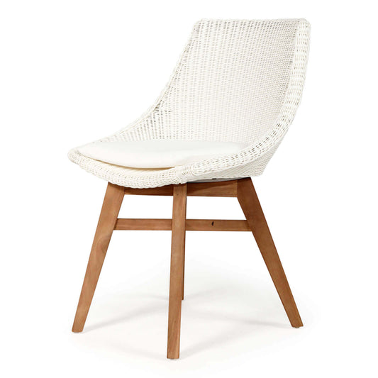 Bramptons | Coastal Teak Indoor Outdoor Wooden Dining Chairs | White
