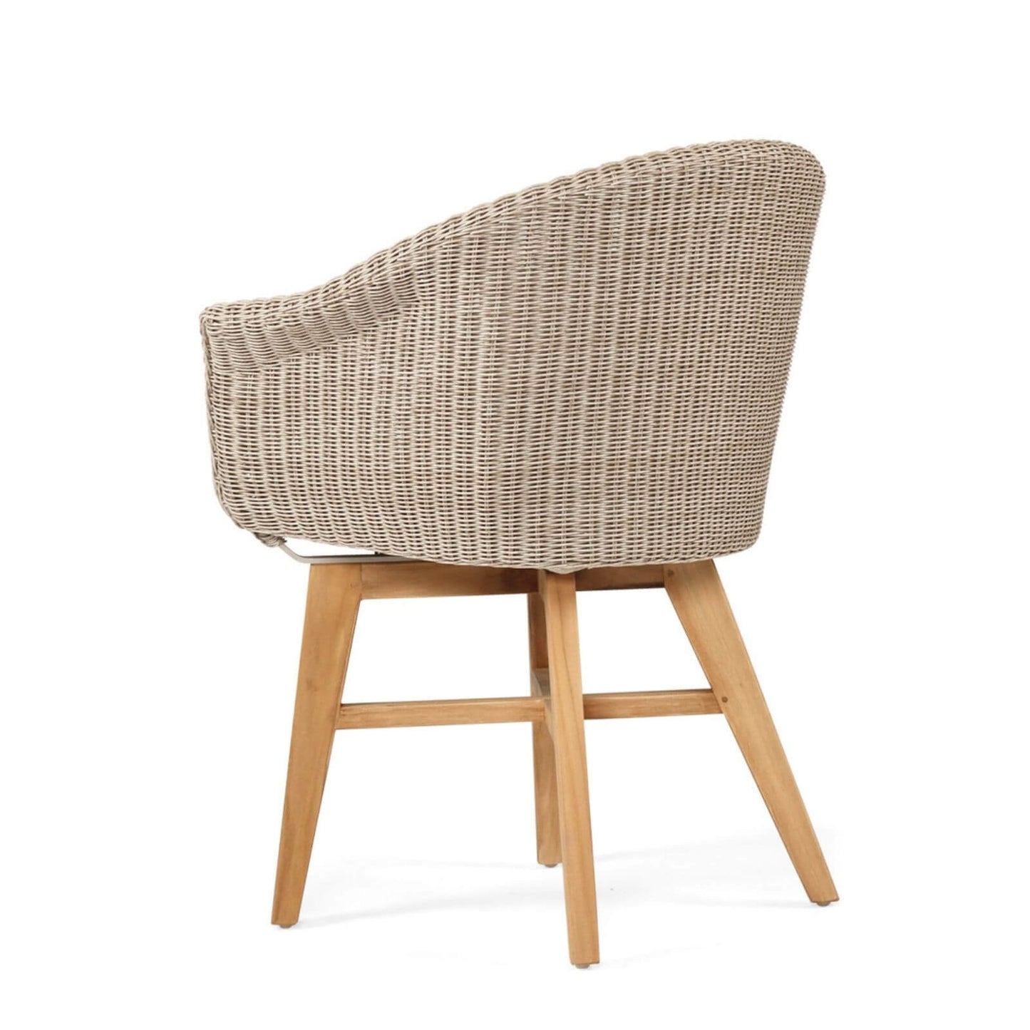 Bramptons | Coastal Teak Indoor Outdoor Wooden Dining Chairs With Arms | Mushroom