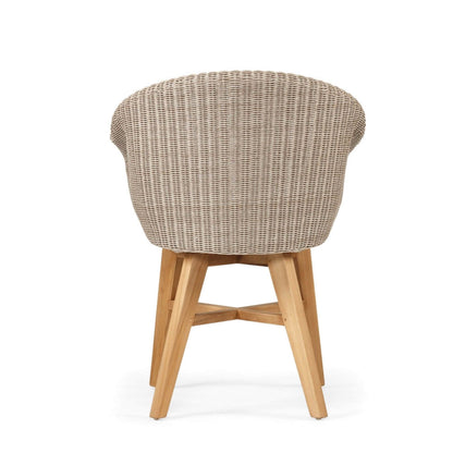 Bramptons | Coastal Teak Indoor Outdoor Wooden Dining Chairs With Arms | Mushroom