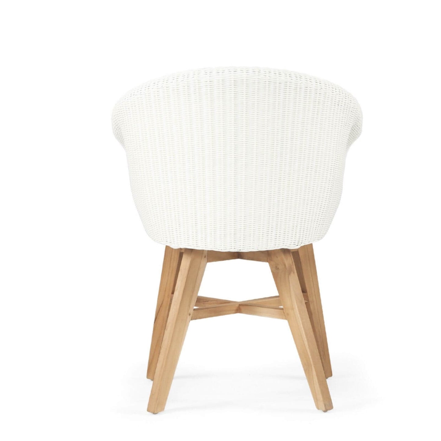 Bramptons | Coastal Teak Indoor Outdoor Wooden Dining Chairs With Arms | White