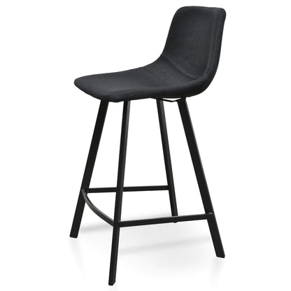 Bramston | Modern PU Leather Fabric Bar Stools | Set Of 2 | Black