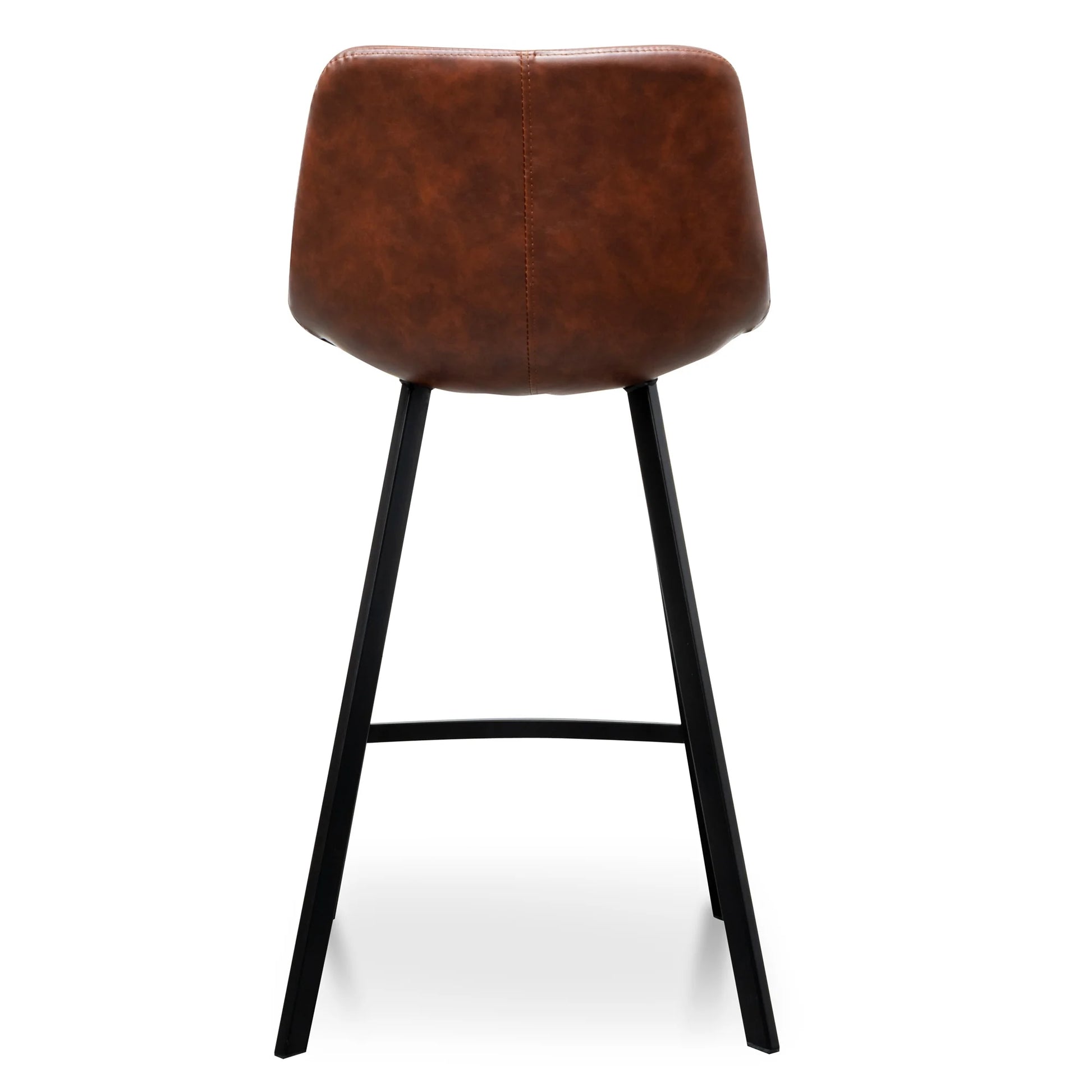 Bramston | Modern PU Leather Fabric Bar Stools | Set Of 2 | Cinnamon Brown