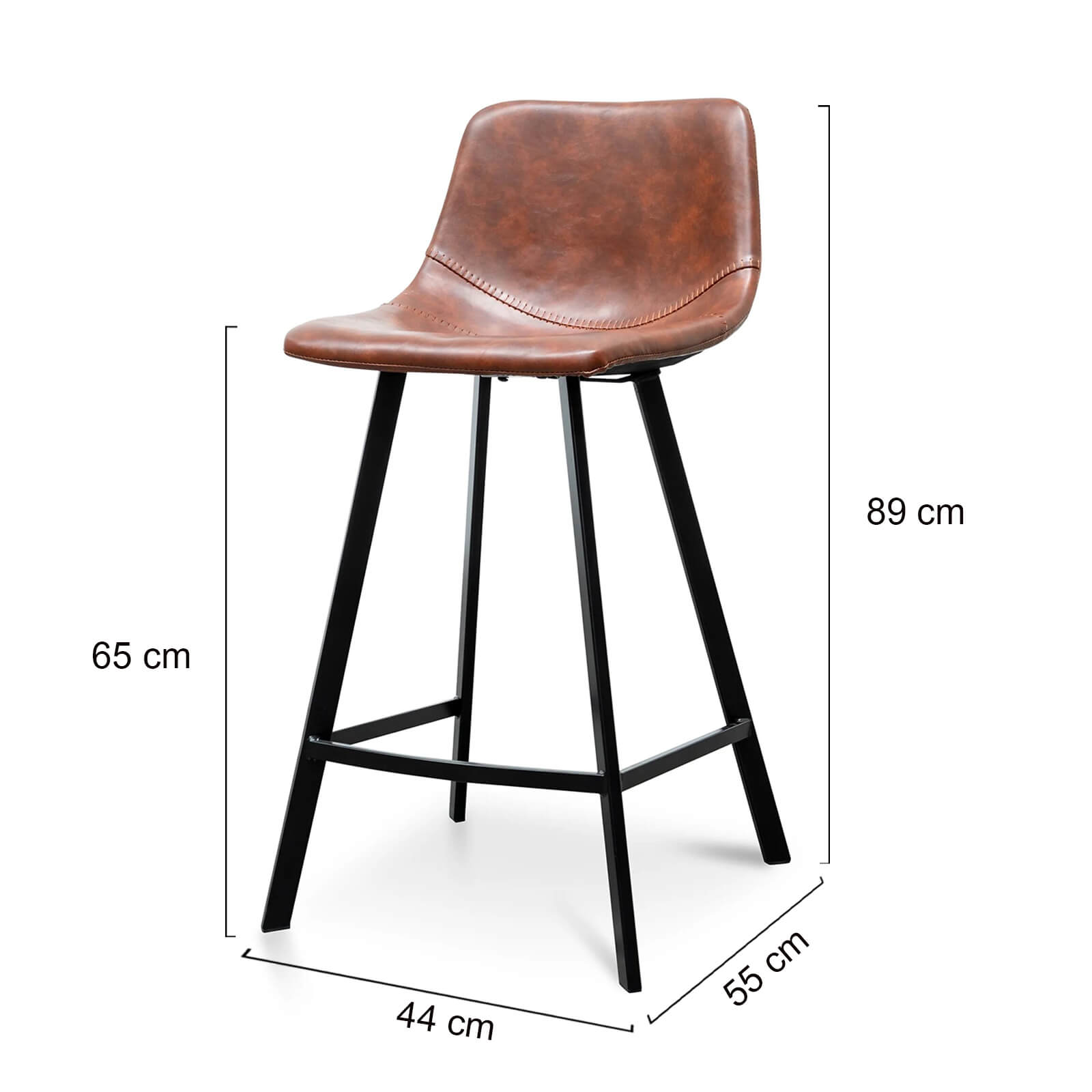 Bramston | Modern PU Leather Fabric Bar Stools | Set Of 2