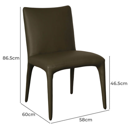 Bravo | Modern Olive PU Leather Dining Chairs | Set Of 2 | Olive